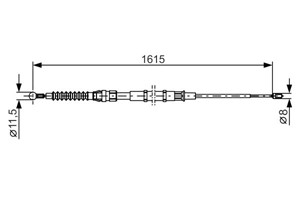 Kabel, parkeringsbremse, H&#248;yre, Venstre