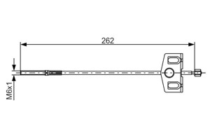 Kabel, parkeringsbremse, Foran, Senter