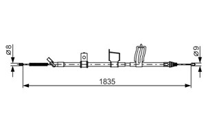 Kabel, parkeringsbremse, Bak, H&#248;yre