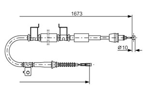 Kabel, parkeringsbremse, Bak, H&#248;yre