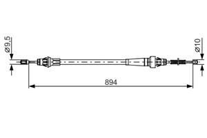 Kabel, parkeringsbremse, Venstre