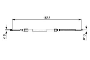 Kabel, parkeringsbremse, H&#248;yre, Venstre