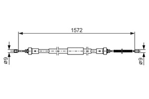 Kabel, parkeringsbremse, H&#248;yre