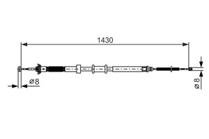 Kabel, parkeringsbremse, H&#248;yre