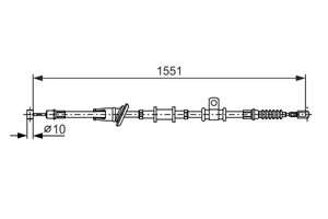 Kabel, parkeringsbremse, H&#248;yre