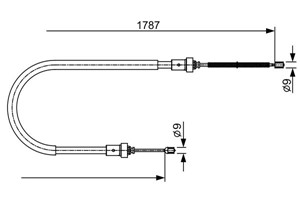 Kabel, parkeringsbremse, H&#248;yre, Venstre