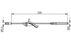 Kabel, parkeringsbremse, Foran, Senter