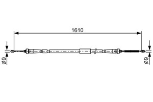 Kabel, parkeringsbremse, H&#248;yre