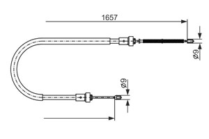 Kabel, parkeringsbremse, Bakre venstre, H&#248;yre bak