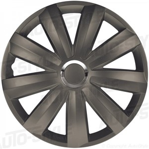 Hjulkapsler/navkapsler, Venture Pro Dark +chrome ring Nylon, Wheel cover set 13-tommer.