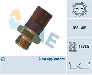 Temperaturbryter, radiator ventilator