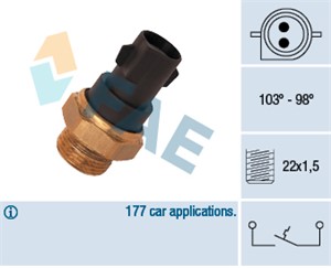 Temperaturbryter, radiator ventilator, Vannpumpe