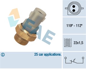 Temperaturbryter, radiator ventilator, 