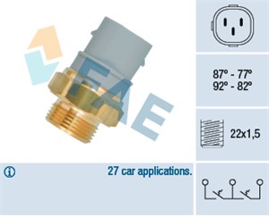 Temperaturbryter, radiator ventilator