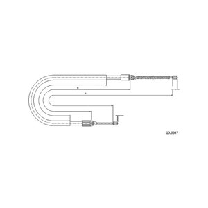 Kabel, parkeringsbremse, Bak, H&#248;yre, Venstre