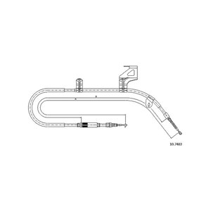 Kabel, parkeringsbremse, Bak, H&#248;yre