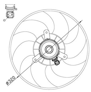 Ventilator, motorkj&#248;ling, Venstre