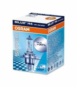 Halogenp&#230;re&#160; OSRAM SUPER H4 P43t