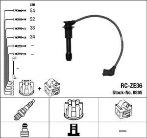 Bilde av Tennledningssett, Mazda 323 C V, 323 F V, Mx-3, 0000-18-136a, B6bf-18-140a, B6bf18140b