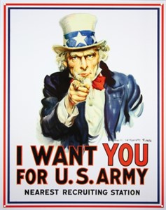 Blikkskilt/uncle Sam I want you, Universal