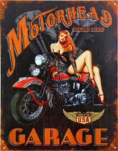 Blikkskilt/motorhead Garage, Universal