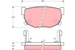 Bremseklosser sett, Bakaksel