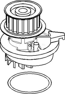 Bilde av Vannpumpe, Opel Astra F Halvkombi, Astra F Kombi, Calibra A, Kadett E Halvkombi, Vectra A, Vectra A Halvkombi, 13 34 038, 90442207