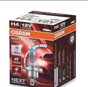 Halogenp&#230;re&#160; OSRAM NIGHT break LASER next gen H4 P43t, Foran