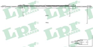 Kabel, parkeringsbremse, Foran, Senter