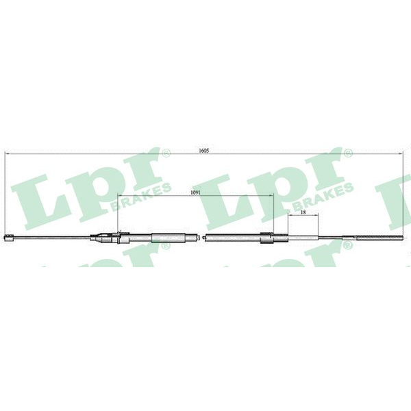 Kabel, parkeringsbremse, Foran