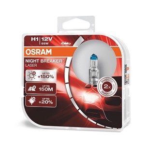 Bilde av Halogenpære Osram Night Breaker Laser H1 P14,5s, Passer Mange Bilmodeller