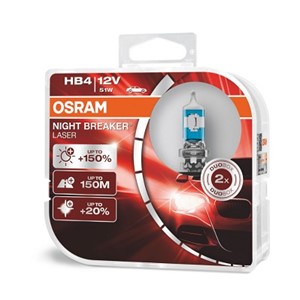 Bilde av Halogenpære Osram Night Breaker Laser Hb4 P22d, Passer Mange Bilmodeller