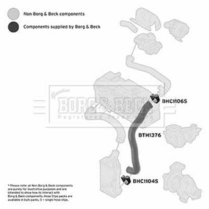 Bilde av Ladeluftslange, Foran, Nede, Venstre, Opel Vectra B, Vectra B Halvkombi, Vectra B Kombi, Vauxhall Vectra, 24444177, 5860759