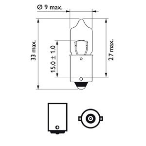 Gl&#248;dep&#230;re PHILIPS H10w BA9s, Universal