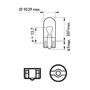 P&#230;re PHILIPS LongLife EcoVision W5W W2,1x9,5d, Bak, Foran, Foran eller bak, Kj&#248;ret&#248;y bakd&#248;r, Kj&#248;ret&#248;y bakvindu, Sideinstallasjon, Fotrom, Skvettskjerm