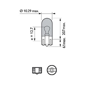 P&#230;re PHILIPS WhiteVision ultra W5W W2,1x9,5d, Bak, Foran, Foran eller bak, Kj&#248;ret&#248;y bakd&#248;r, Kj&#248;ret&#248;y bakvindu, Sideinstallasjon, Fotrom, Skvettskjerm