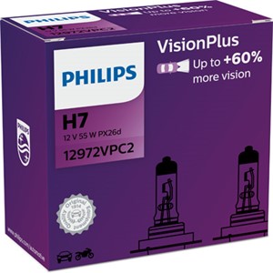 Halogeenilamppu PHILIPS VisionPlus H7 PX26d