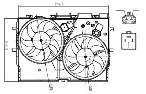 Ventilator, motorkj&#248;ling, Foran