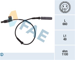 ABS-givare Sensor hjulvarvtal Framaxel bmw 34 52 1 163 027 34 52 1 163 188 34 52 1 165 519 ALS-432