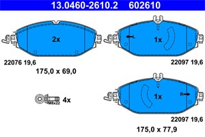 Bilde av Bremseklosser Sett, Framaksel, Mercedes-benz, 000 420 93 00, 008 420 28 20, 008 420 38 20, A 000 420 93 00, A 008 420 28 20, A 008 420 3