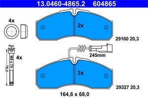 Bilde av Bremseklosser Sett, Framaksel, Nissan Cabstar, Nt400 Cabstar, 41060-mb225, 41060-mb625, D1060-mb20c