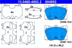 Bilde av Bremseklosser Sett, Framaksel, Mercedes-benz, 000 420 49 00, 000 420 50 00, 000 420 79 00, 000 420 90 00, A 000 420 49 00, A 000 420 50