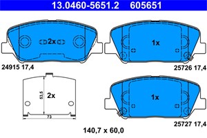 Bilde av Bremseklosser Sett, Framaksel, Hyundai,kia, 58101-a6a20