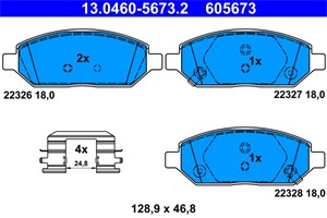 Bilde av Bremseklosser Sett, Framaksel, Opel Karl, Vauxhall Viva, 16 05 313, 16 05 324, 42349235, 42364987