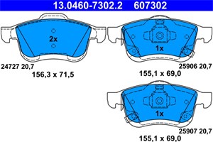 Bilde av Bremseklosser Sett, Framaksel, Fiat 500l, 77366915