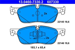 Bilde av Bremseklosser Sett, Framaksel, Jaguar,land Rover, C2c 41984, J9c 17007, Lr061373, Lr072681, Lr118006