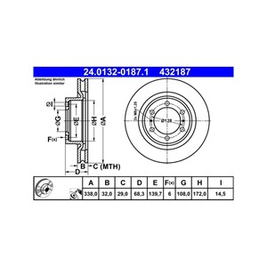 Bilde av Bremseskive, Framaksel, Toyota 4 Runner V, Land Cruiser 200, Land Cruiser Prado, Land Cruiser Van, 43512-60190, 43512-60191