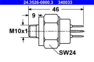 Bilde av Bremselysbryter, Framaksel, Audi,porsche,vw, 000 545 46 09, 000 545 65 09, 113 915 515 H, 113 945 515 B, 170 659, 3416621, 4803620, 644