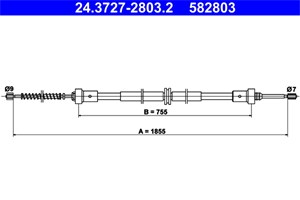 Bilde av Kabel, Parkeringsbremse, Bak, Renault Twingo Iii, Smart Forfour Halvkombi, 36 40 262 55r, 453 420 01 85