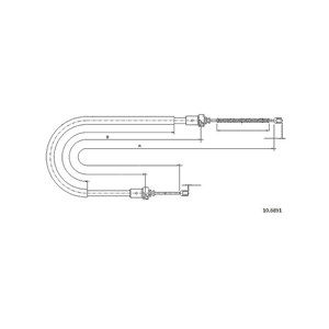 Kabel, parkeringsbremse, Bakre venstre, H&#248;yre bak